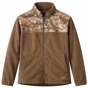 Yukon Gear Camo Yoke Full Zip Fleece Jacket Men’s Medium Brown